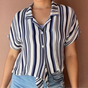 White Shirt with blue lines, comfortable to wear